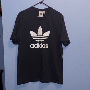 Adidas Men's Tee in Dark Gray with White Logo